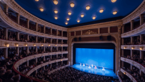 David H. Koch Theater Seating View - HelpNewYork.com Interior of David H. Koch Theater at Lincoln Center during a Nutcracker performance.