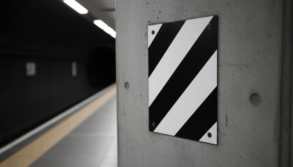 NYC Subway conductor indication board zebra stripes