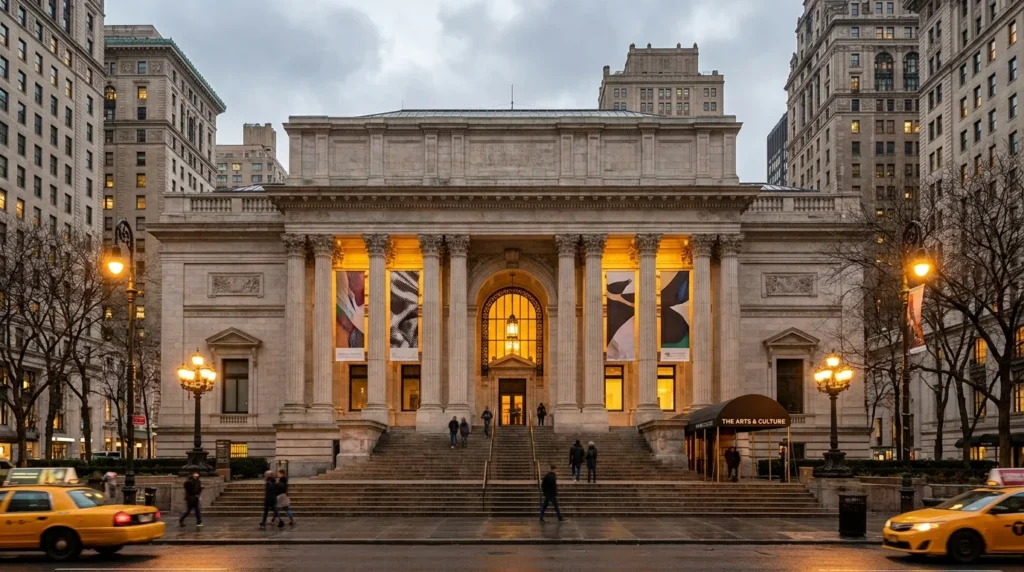 NYC arts and culture museum facade — Fifth Avenue museum row editorial