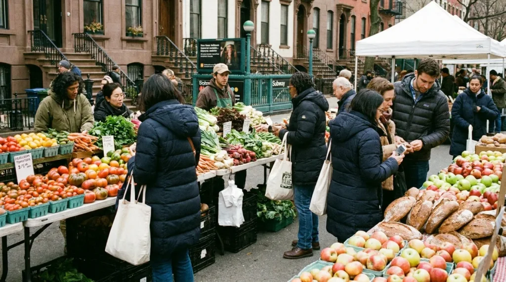 NYC farmers market outdoor local food