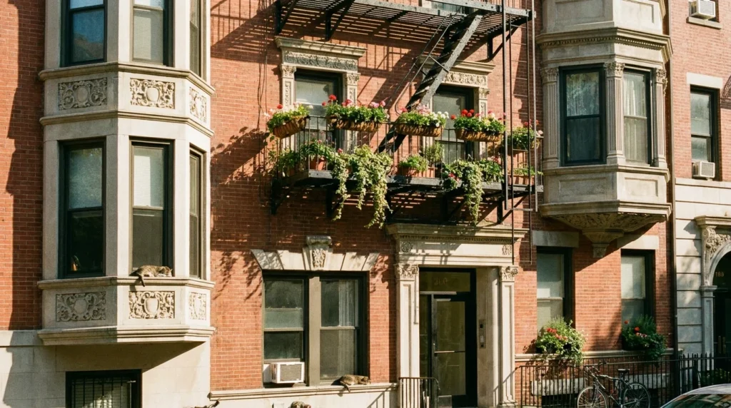 NYC housing and residential apartment editorial — pre-war building facade