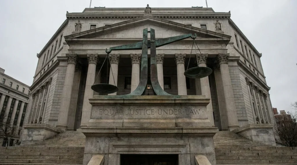 NYC legal rights and civic justice — courthouse architecture editorial