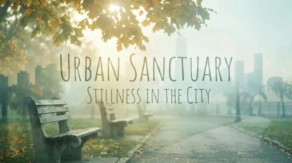 NYC parks and wellness outdoor editorial — morning light in a city park