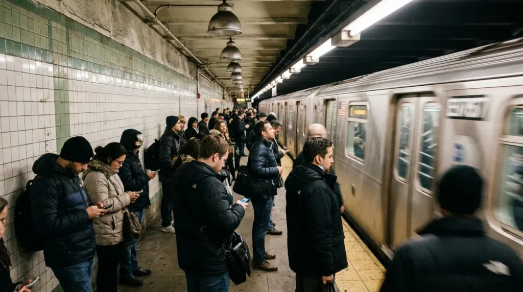 NYC subway station platform underground
