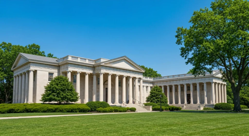 Greek Revival buildings at Snug Harbor Cultural Center on Staten Island